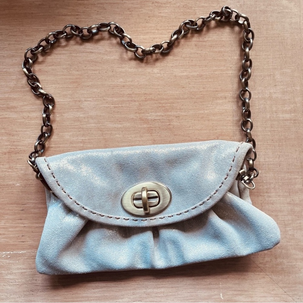 Carla Mancini Amy Gold Purse Small Clutch Shoulder Bag Detachable Chain …